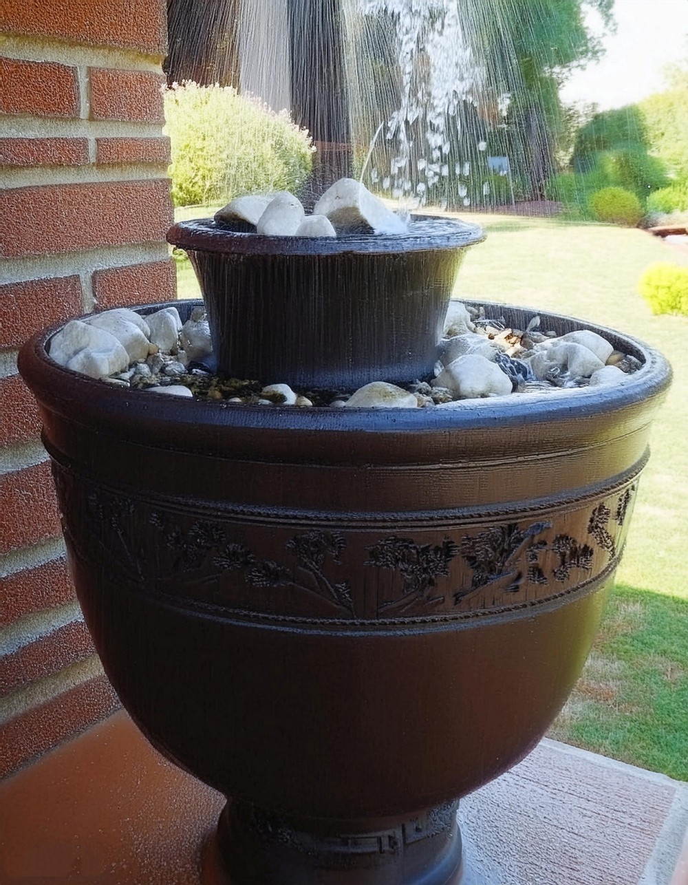 Stacked Planter Water Fountain