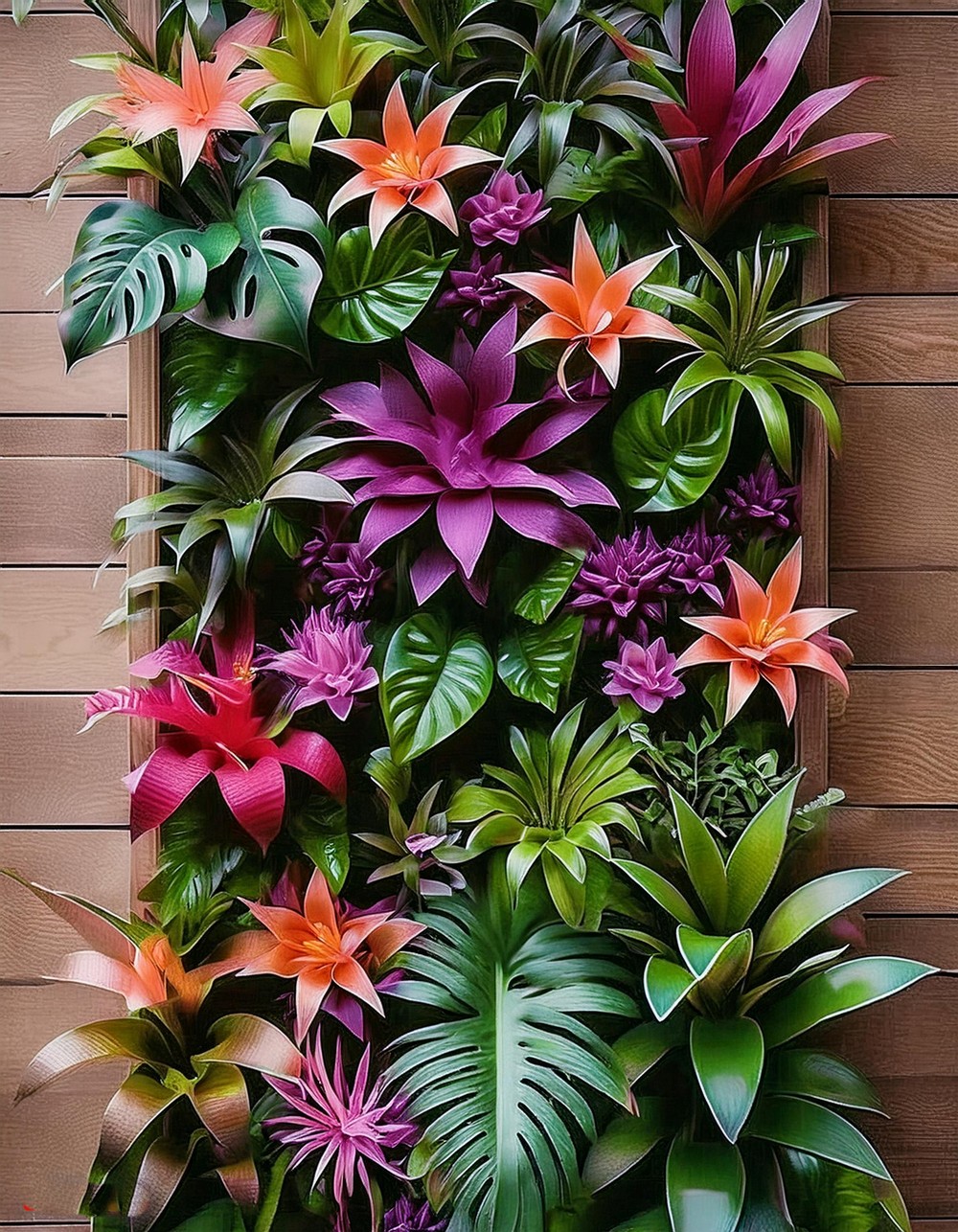 Vertical Garden with Exotic Plants