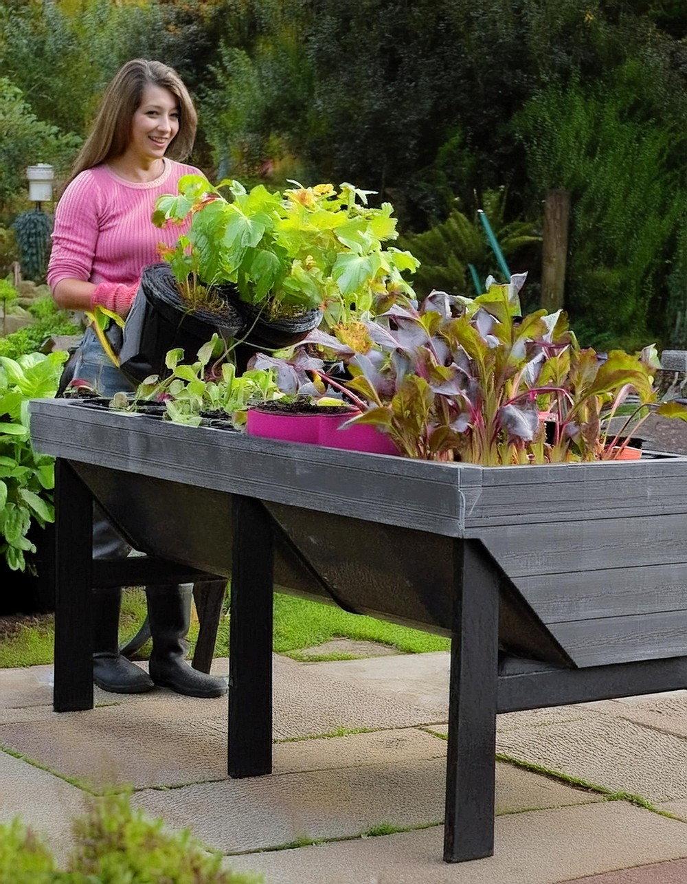 Waist Level Reclaimed Wood Planter