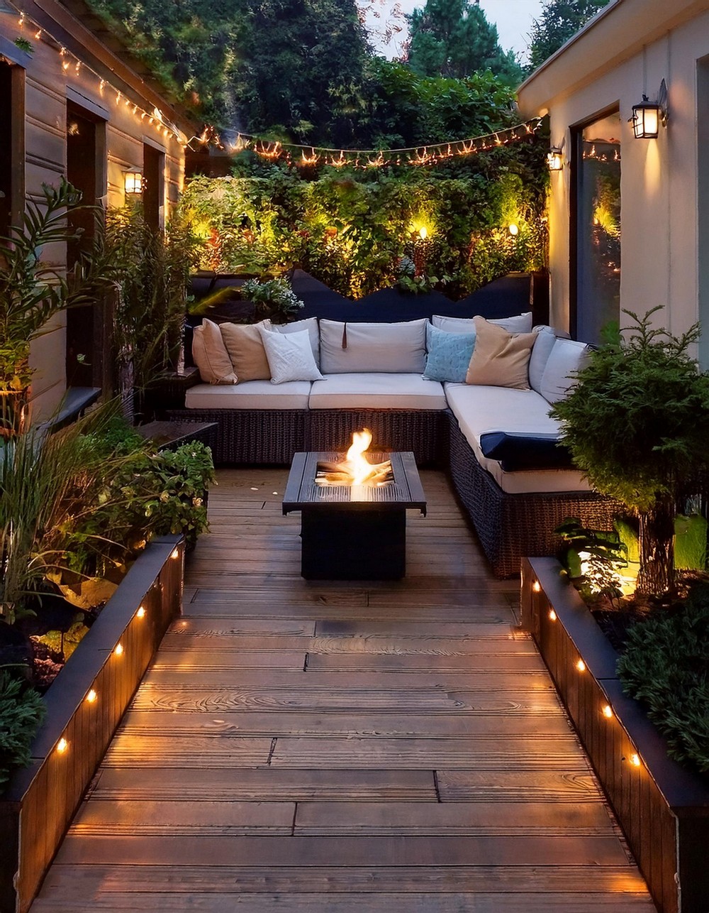 Wooden Decking with Built-in Lighting