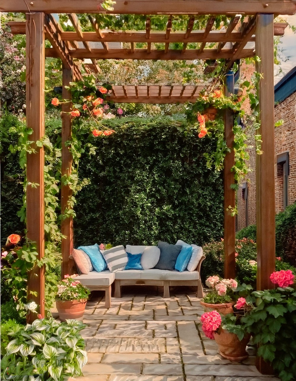 Wooden Trellis Pergola