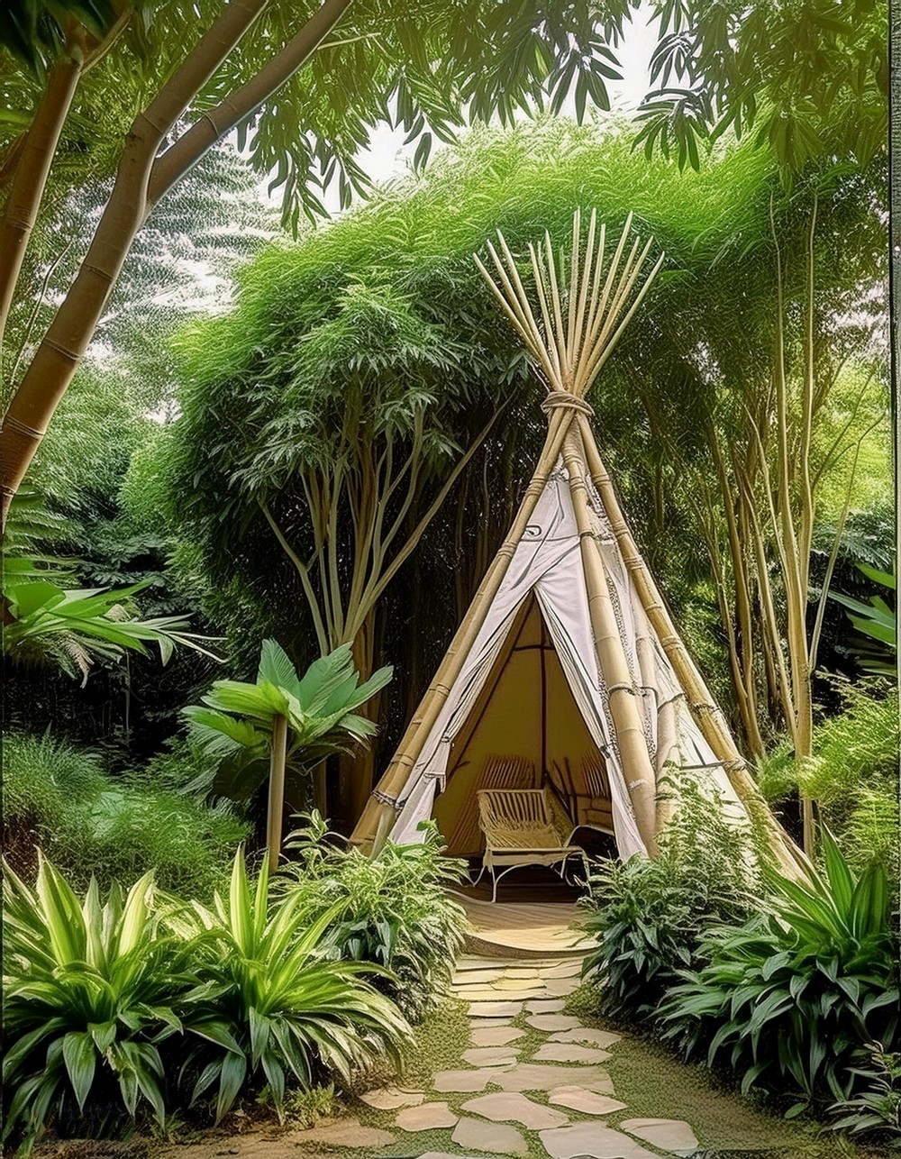 Bamboo teepee