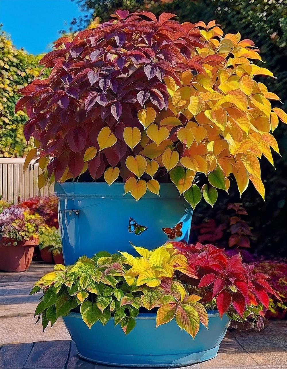 Combine Coleus with Brightly Colored Citrus Trees