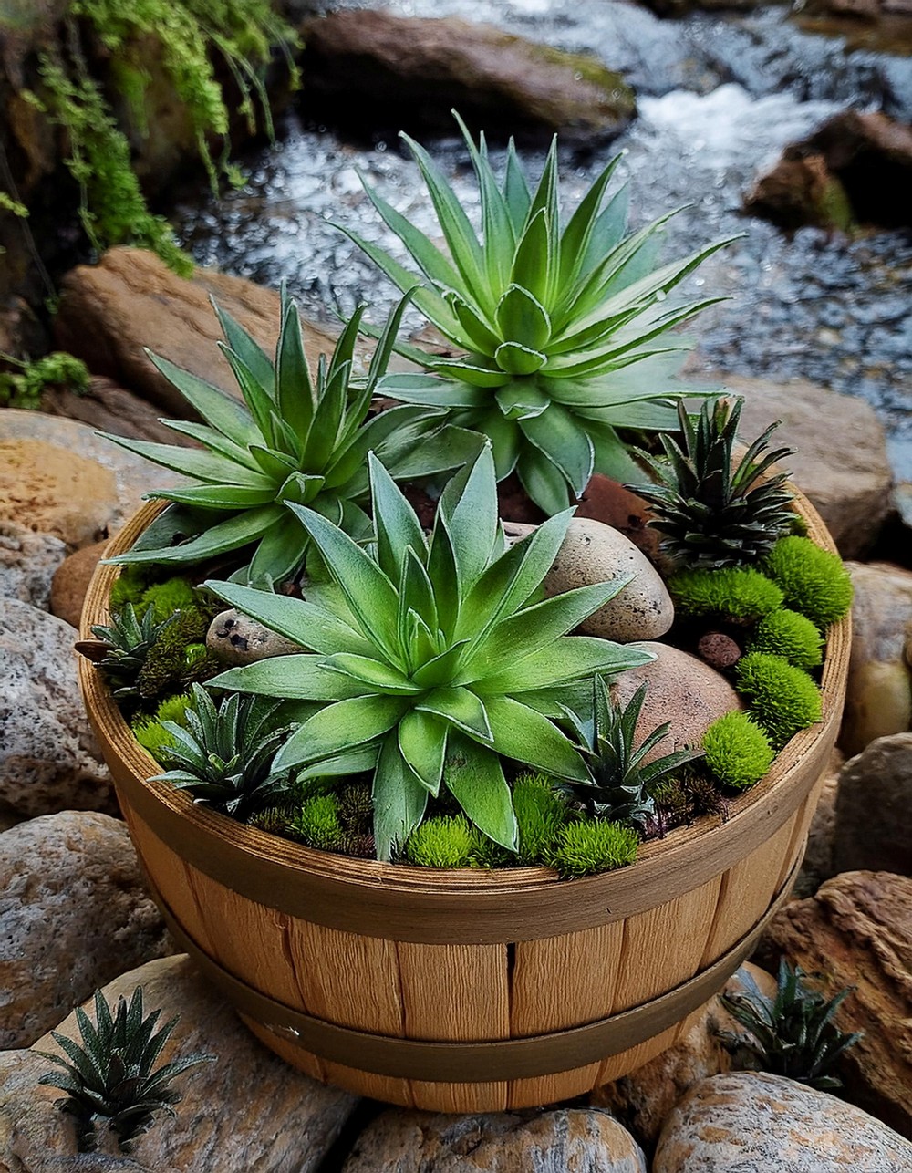 Earthy Woodland Container with Aloe