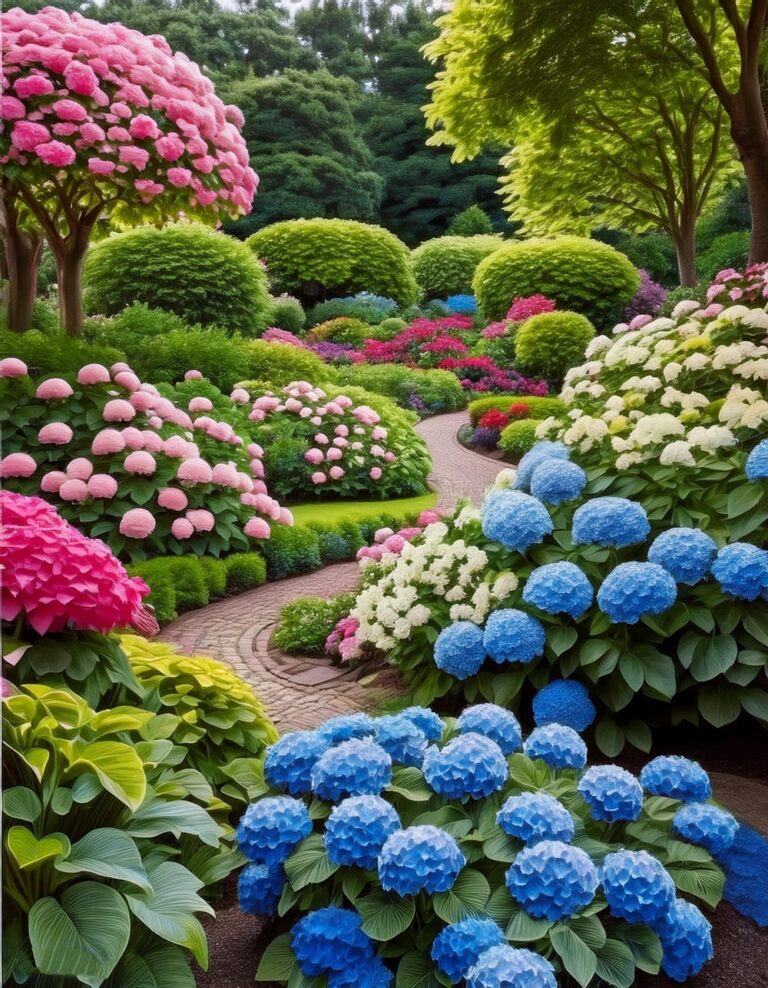 Hydrangea and Rose Combination Garden