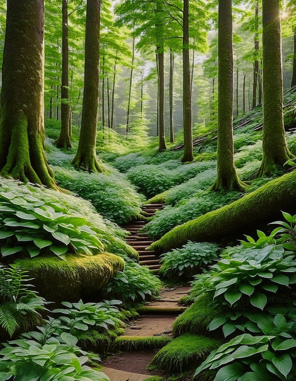 Hydrangeas in a Woodland Landscape