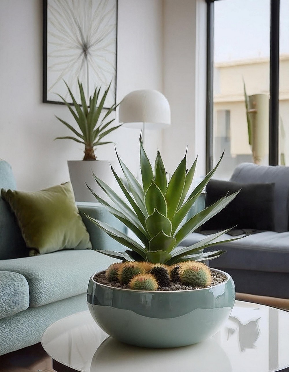 Modern Succulent Centerpiece with Agave