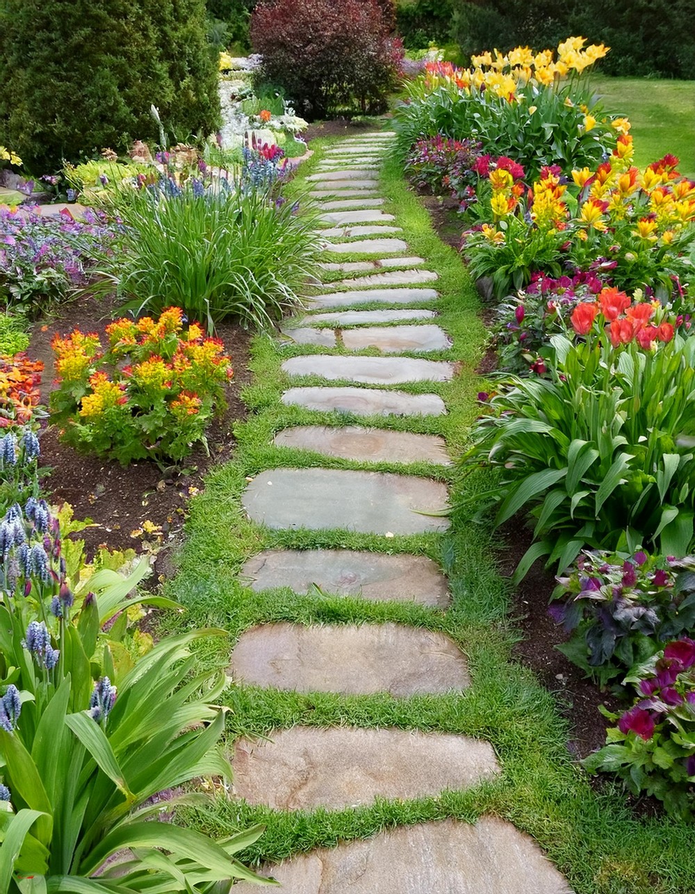 Stone Slab Stepping Stones