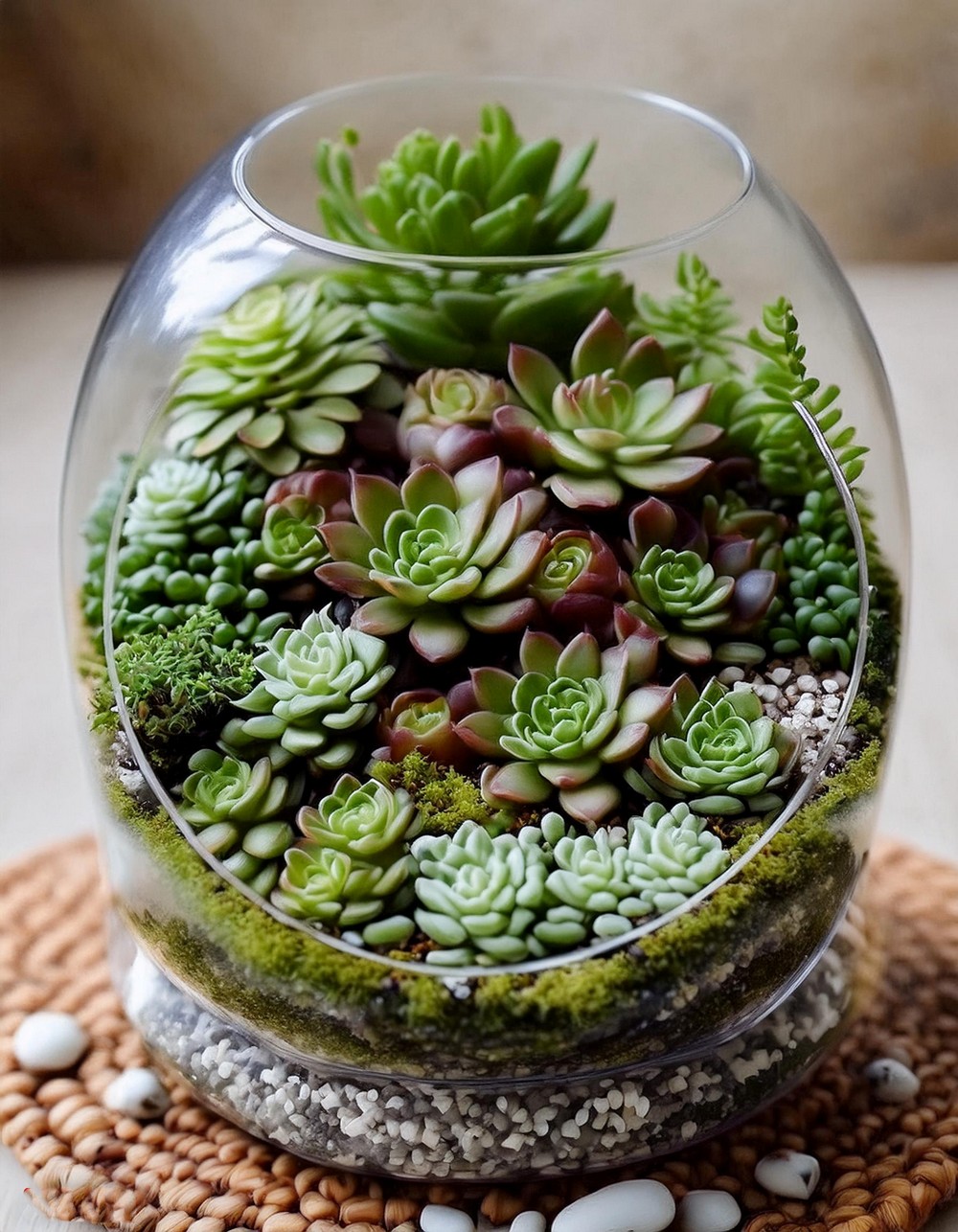 Succulent and Moss Terrarium